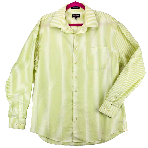 Striped Long Sleeve Button-Up Men's 17 36/37 No-Iron Buisness Casual | Axcess - Picture 1 of 11
